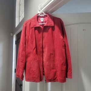 Chicos Red Suede Jacket